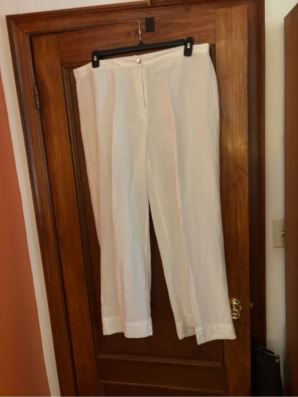 H&M Women's White Cropped Wide Leg Trousers